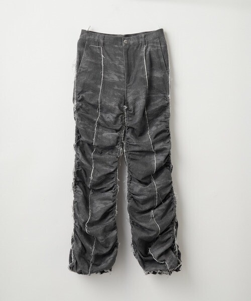 GRANCY Shirred Damage design Cotton Pants