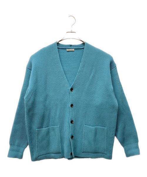 AURALEE SUPER FINE WOOL RIB KNIT BIG CARDIGAN
