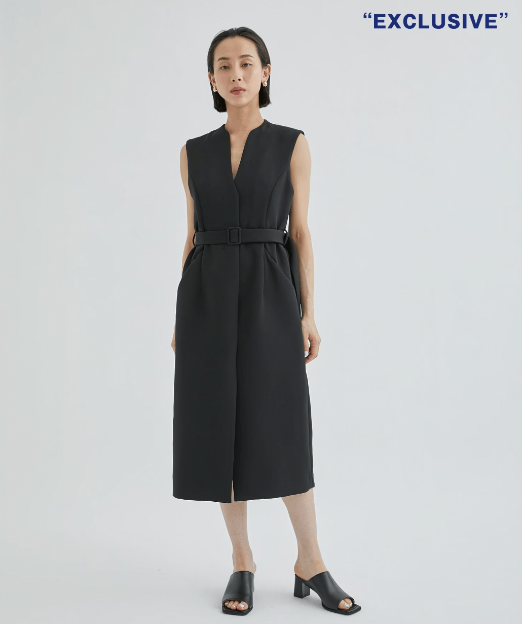 THE TOKYO THE PERMANENT EYE V neck gilet one-piece