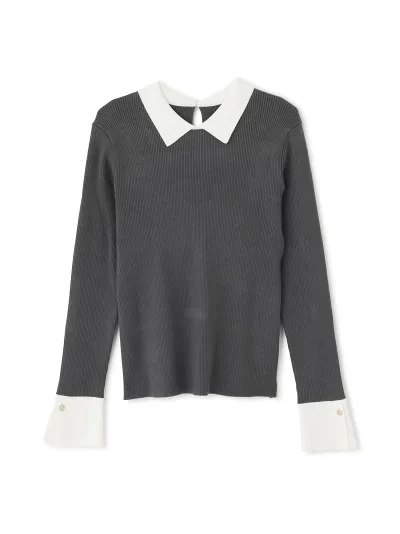 NATURAL BEAUTY BASIC 襟付リブベーシックニット