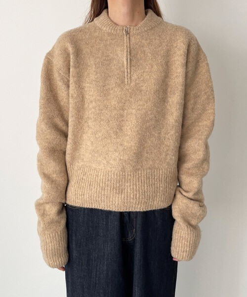 CANAL JEAN El mar(エルマール) ハーフZIPクルーソフトニット