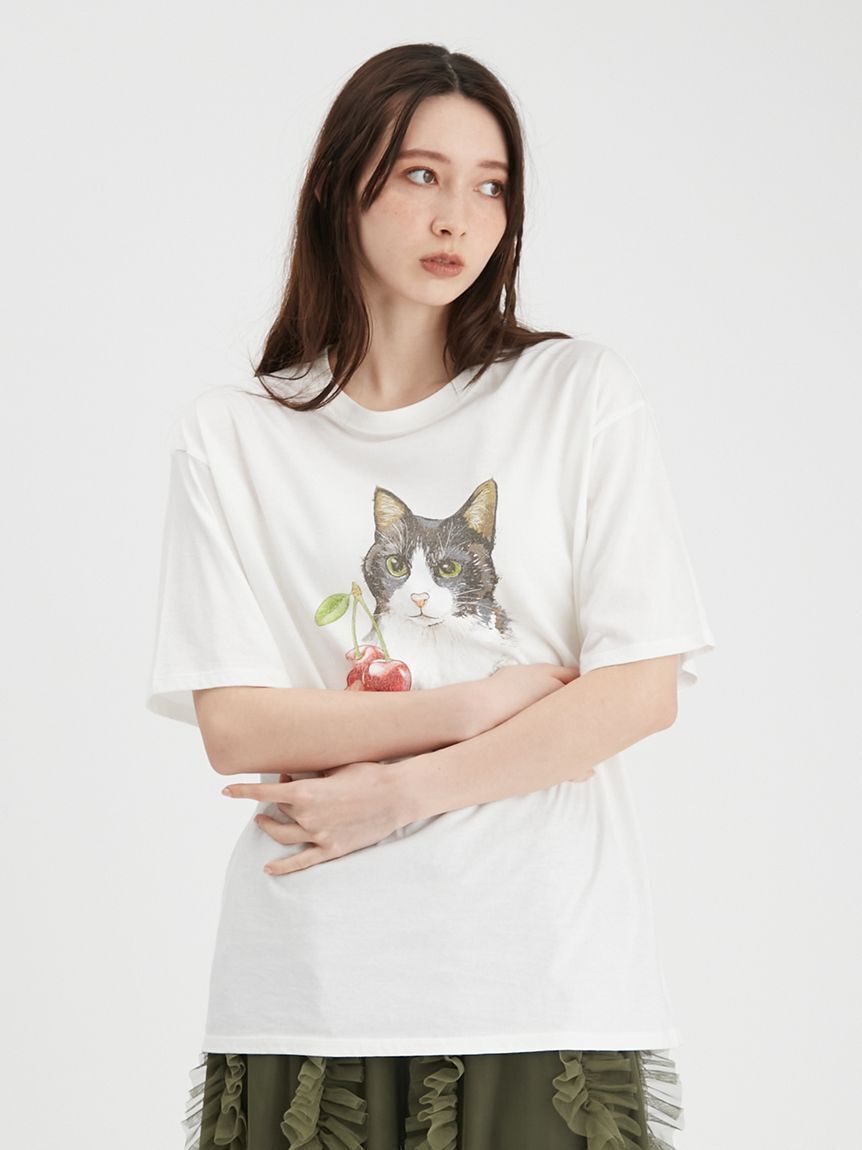 FURFUR キャットチェリーTシャツ