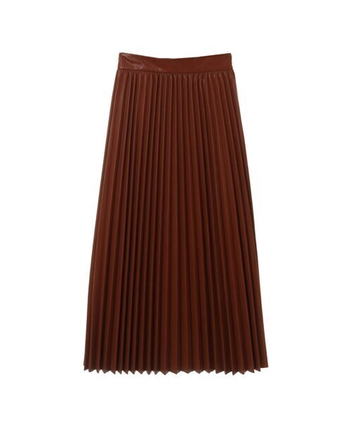 CLANE ACORDION PLEAT LEATHER SKIRT