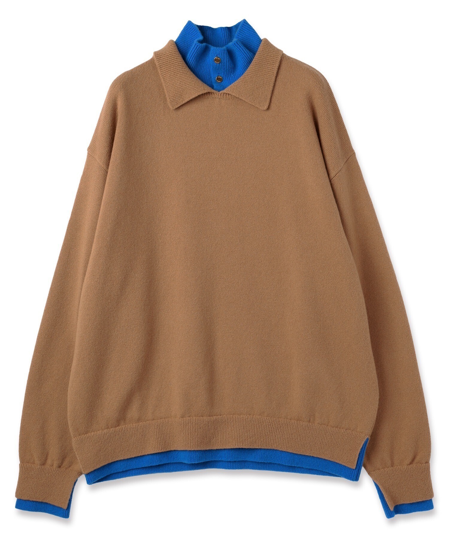 CULLNI Layerd Rib Double Neck Pullover Knit