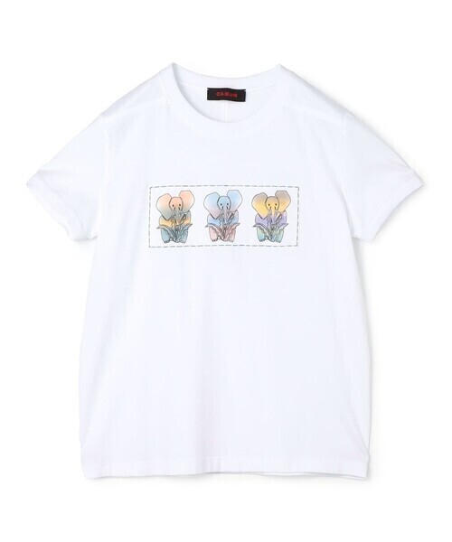 CABaN スビンコットン ELEPHANTグラデーションプリントTシャツ