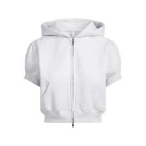 SKIMS COTTON FLEECE BUBBLE SLEEVE CROPPED ZIP UP