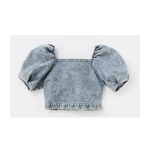 w／LISA STUDS DENIM TOPS