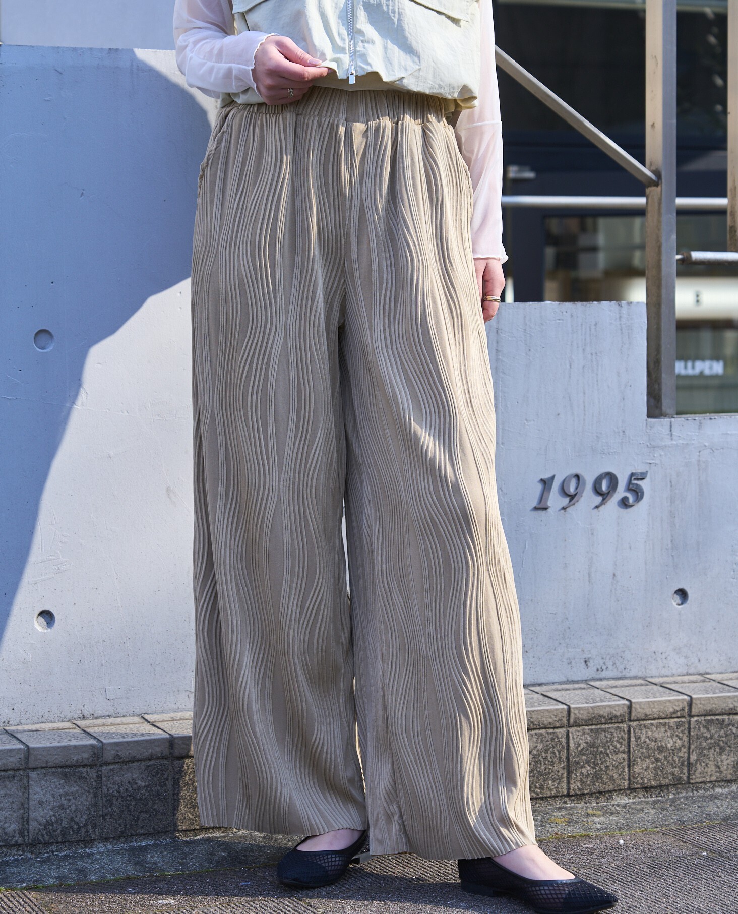 YEVS ウェーブ柄セルフカットパンツ