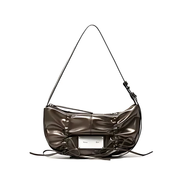 Matin Kim HALF SHIRRING RIBBON ROUND BAG