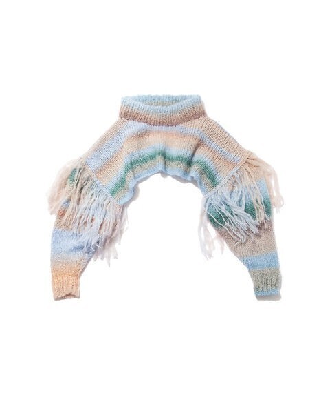 KYOU "SAMANTHA" Gradation Mohair Fluffy Fringe Short Knit