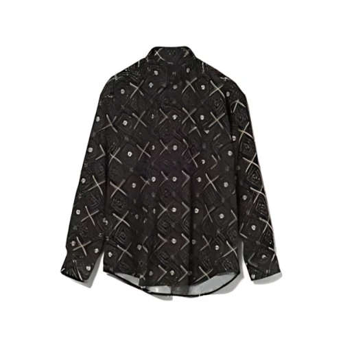 BEAMS HEART Retro Print Long Sleeve Big Shirt