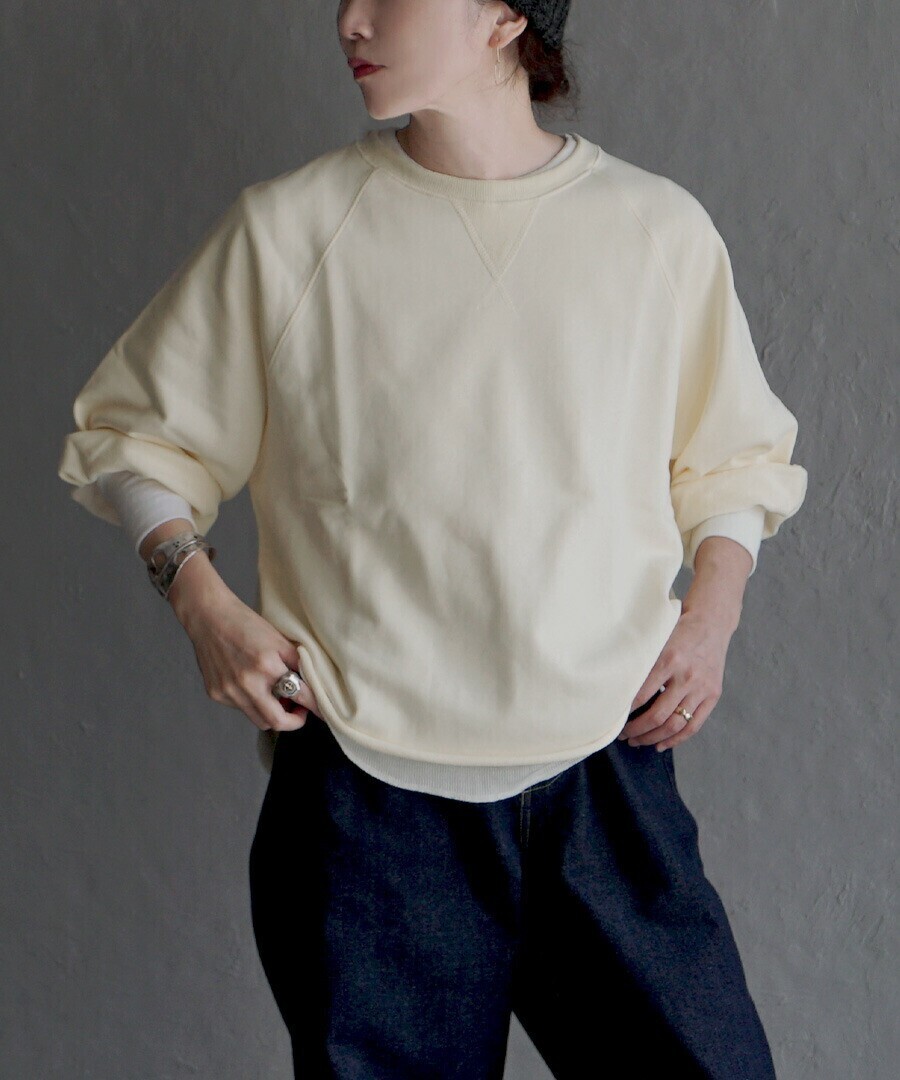 apartment department カットオフ8分袖 スウェットプルオーバー