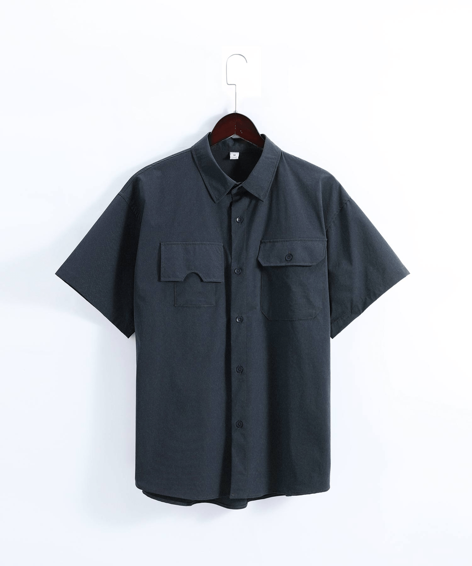 perky room 【Cloudstyle】オーバーサイズ CPO シャツ /ビッグシルエット ボタンダウンオックスフォードショートスリーブシャツ/ 2wayオープンカラーシャツ