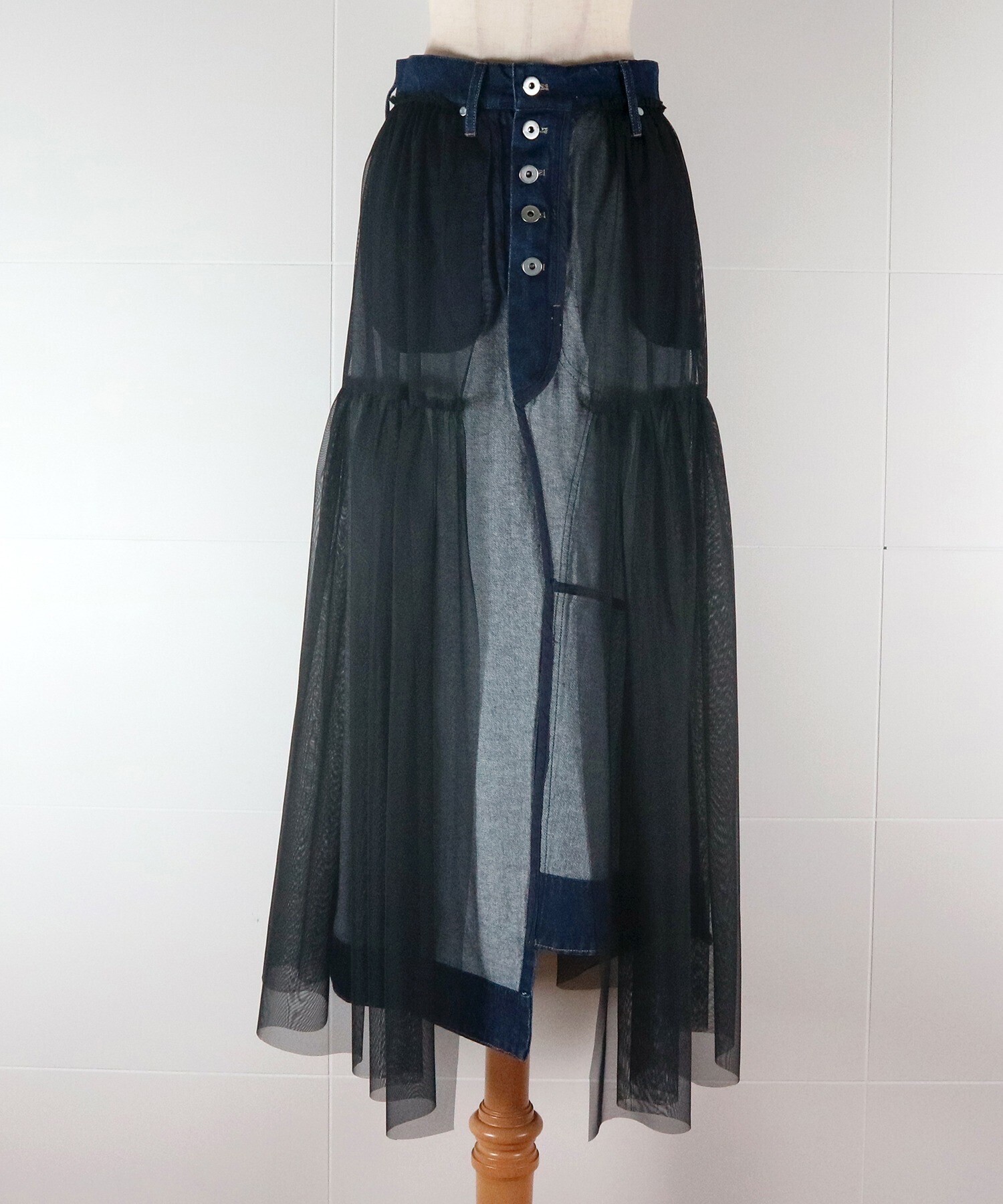 AULA AILA リバーシブルチュールコンビネーションスカート
