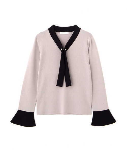 PROPORTION BODY DRESSING バイカラーボウタイニット