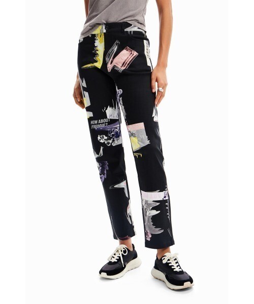 Desigual コラージュ ストレートパンツ
