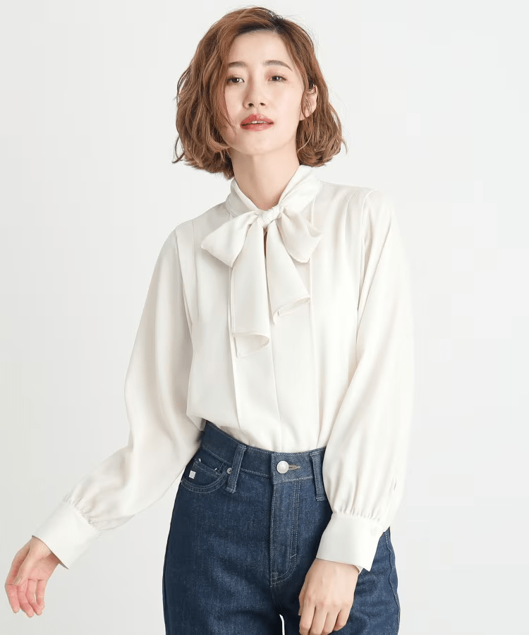grove ウイングスリーブボウタイブラウス