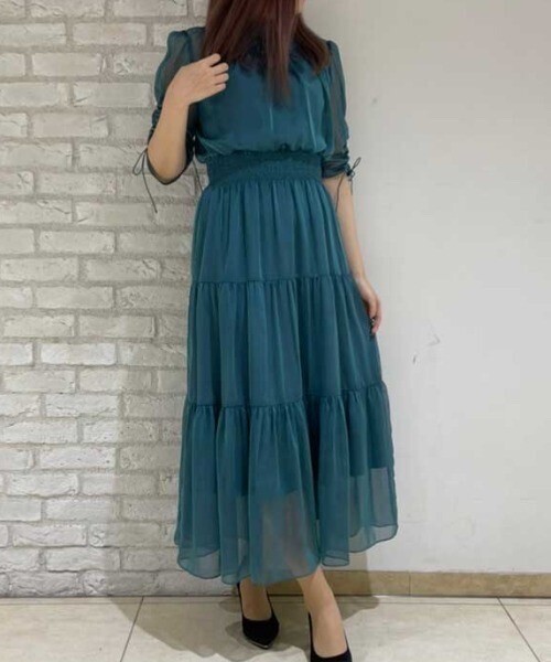 Dorry Doll ハイネックティアードワンピースドレス