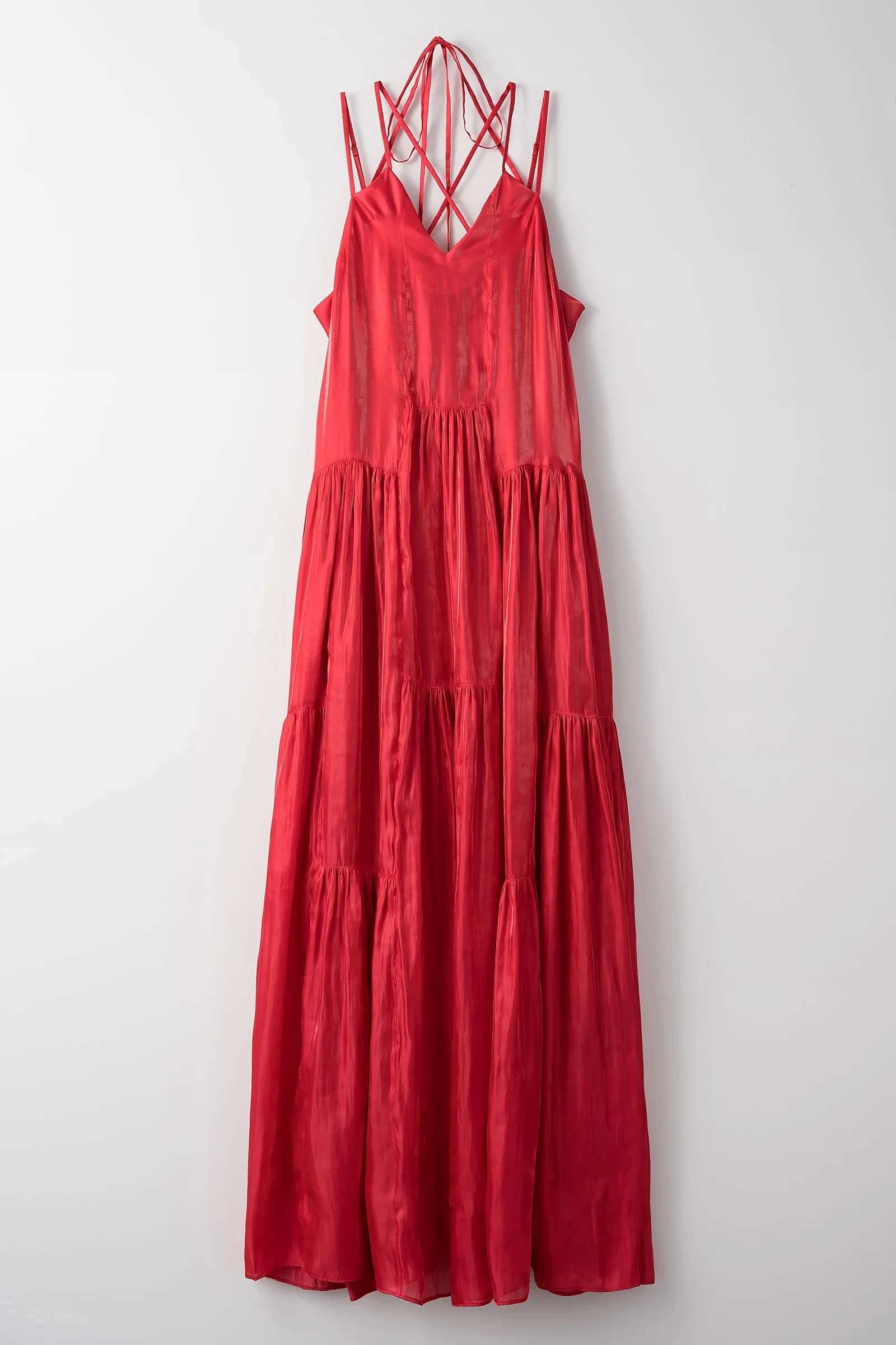 MURRAL Glossy tiered camisole dress