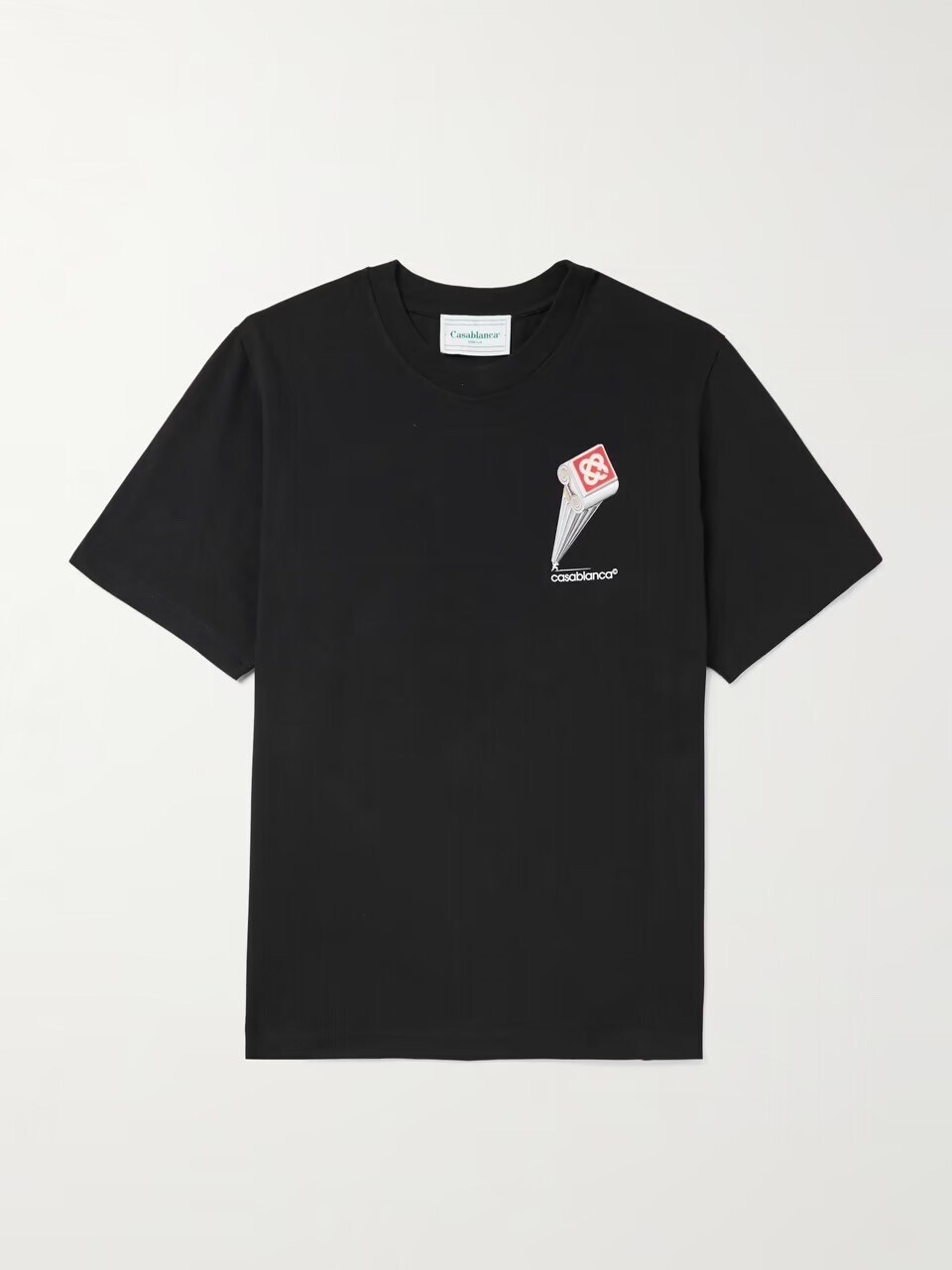 CASABLANCA オーガニックコットンジャージー Tシャツ ロゴプリント入り