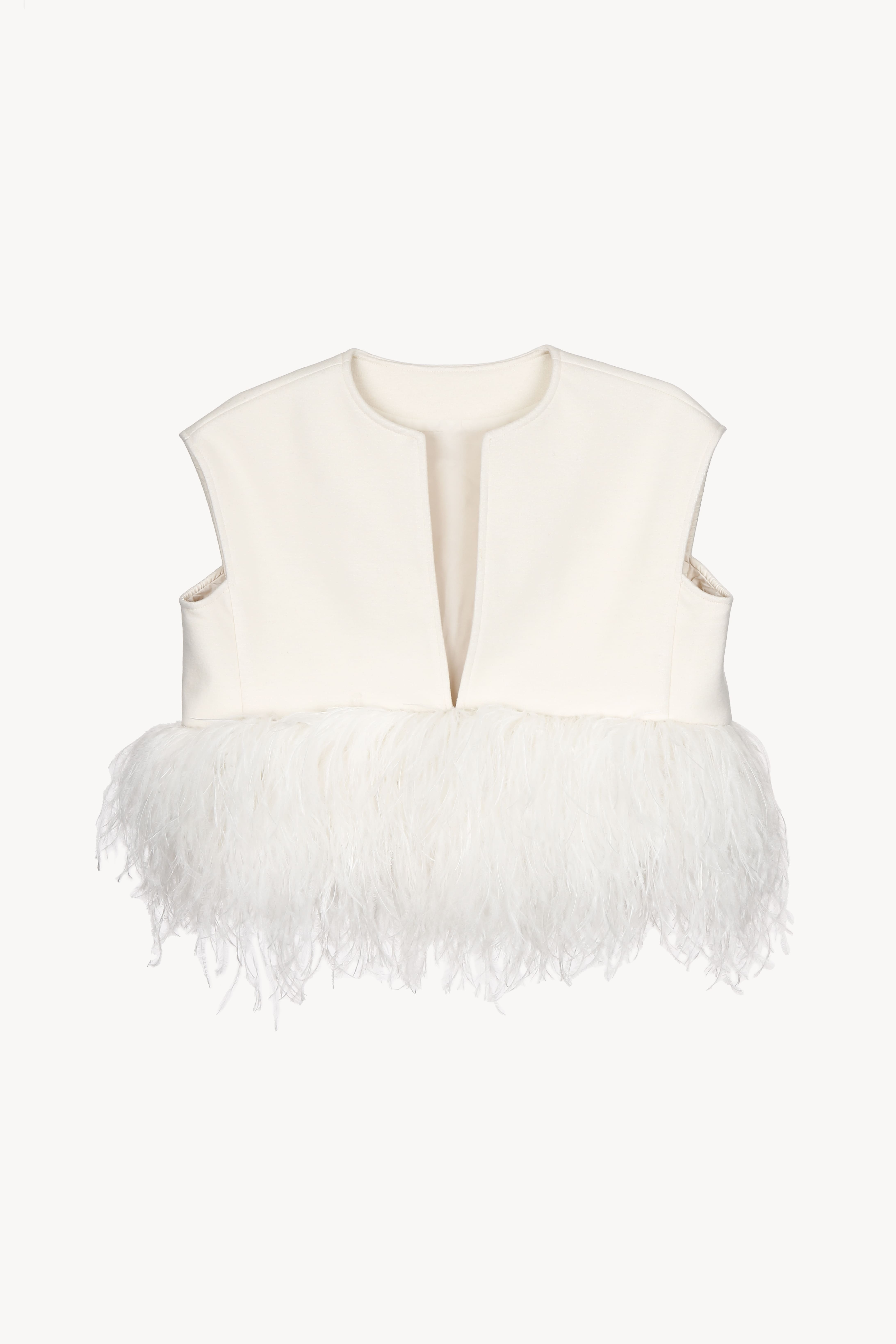 Acka. feather short vest