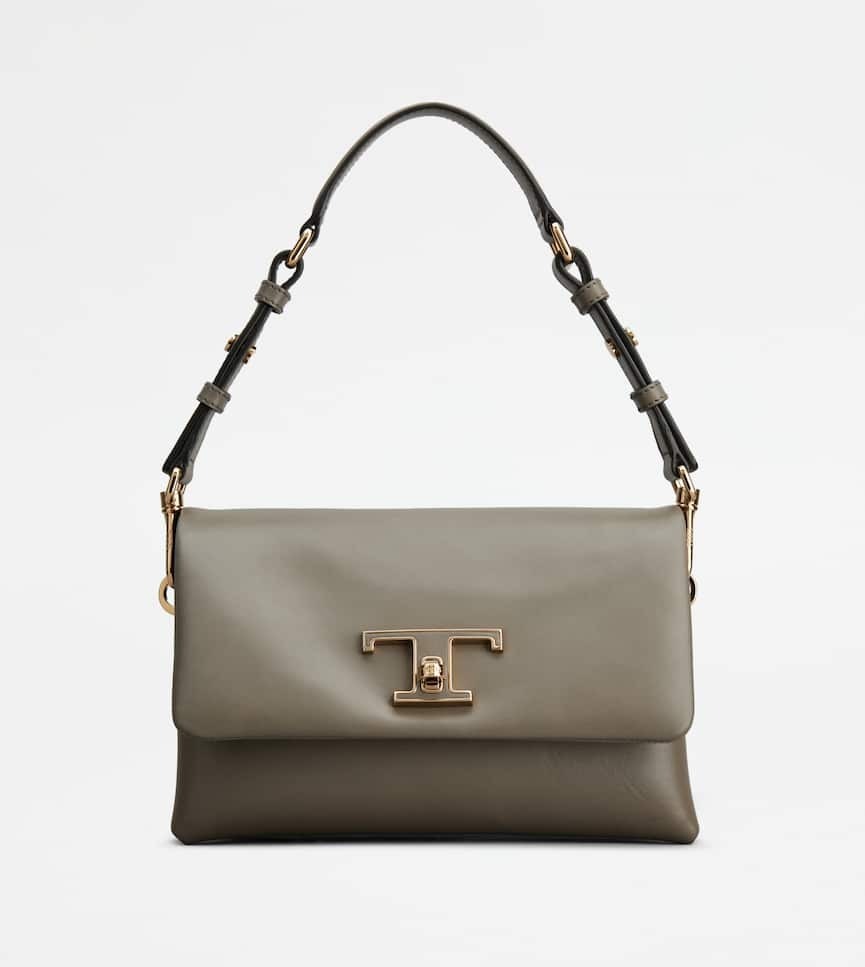 TOD'S T タイムレス レザー フラップ バッグ ミニ