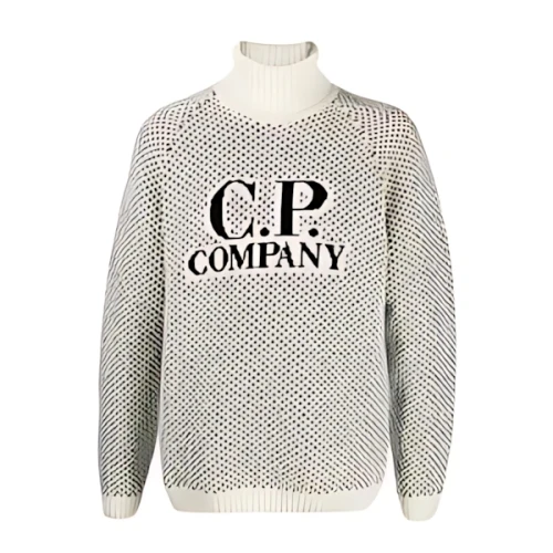 C.P.COMPANY ロゴインターシャ セーター