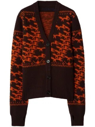 BURBERRY fox wool cardigan