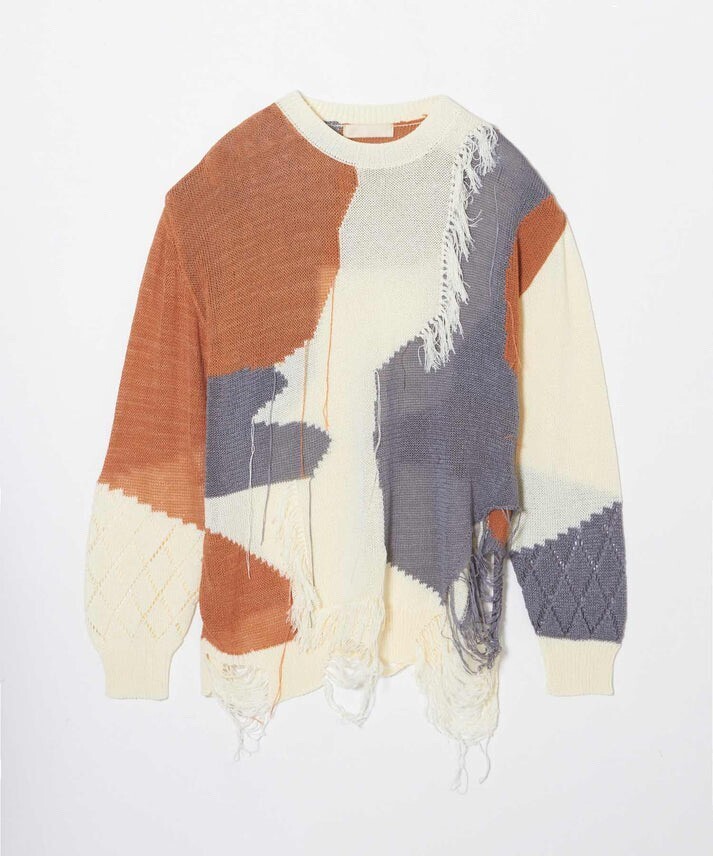 NORANEKO meagratia Frayed knit P/O