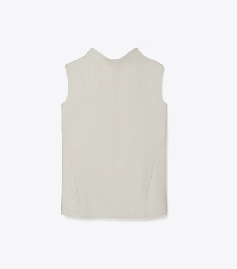Tory Burch ファネルネック ドレープ メランジタンクトップ