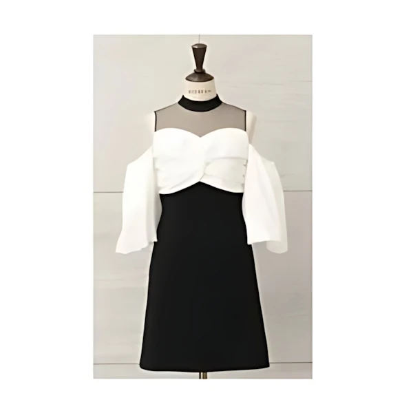 MISTREASS Open Shoulder Bicolor Mini Dress