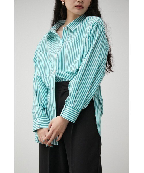 AZUL by moussy RELATECH COTTON LOOSE SHIRT