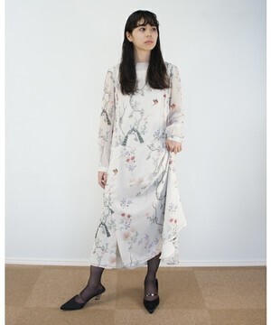 made in HEAVEN Mayfair / Bell C 総柄シフォンロングドレス