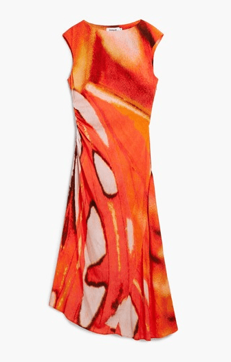 Desigual アブストラクトドレス アシンメトリーボートネック