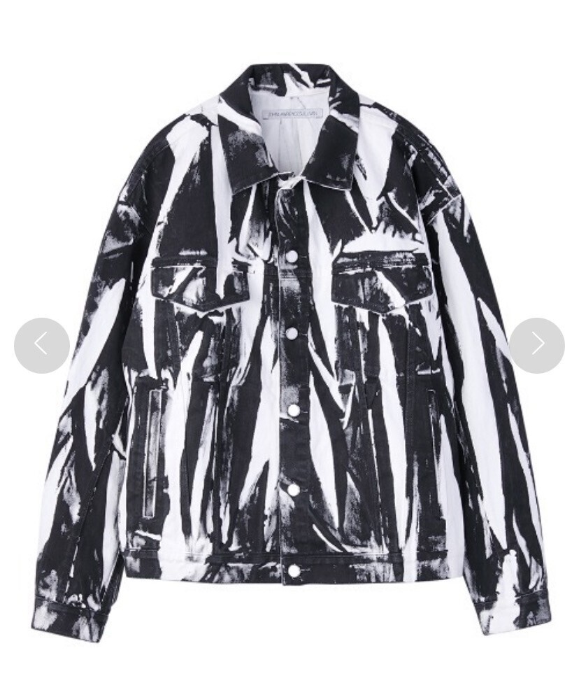 JOHN LAWRENCE SULLIVAN WRINKLE PRINT DENIM JACKET