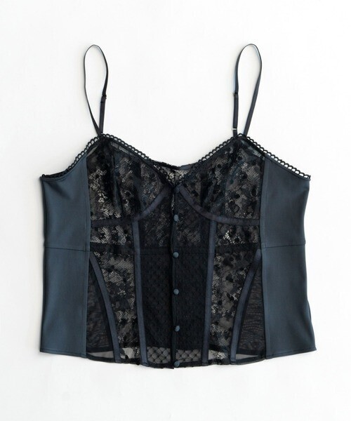 MAISON SPECIAL Mixed Lace Camisole