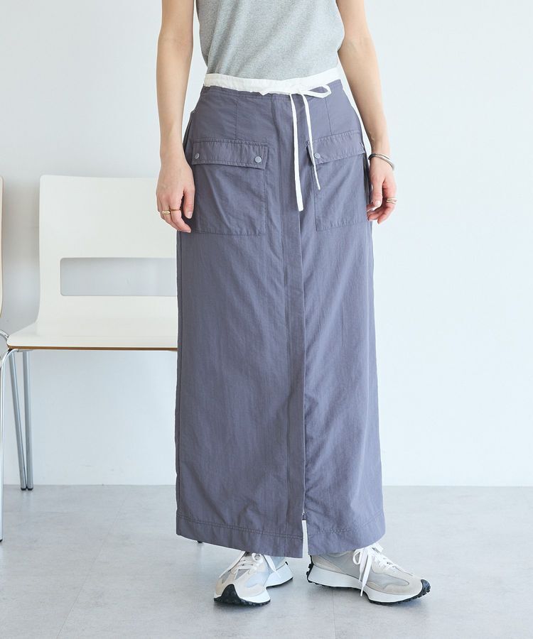 CRAFT STANDARD BOUTIQUE ナイロンダブルウエストIラインスカート