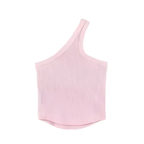 ALEXIA STAM One Shoulder Rib Tank Top