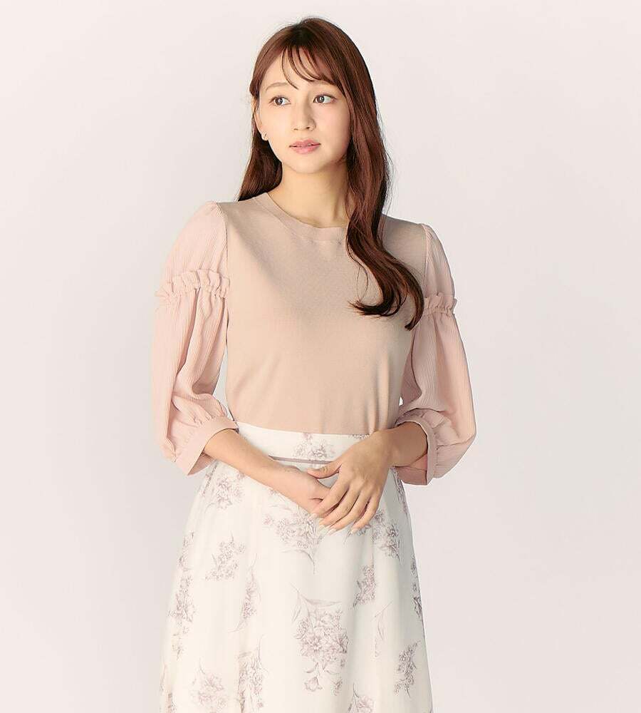 LAISSE PASSE シアースリーブニットプルオーバー