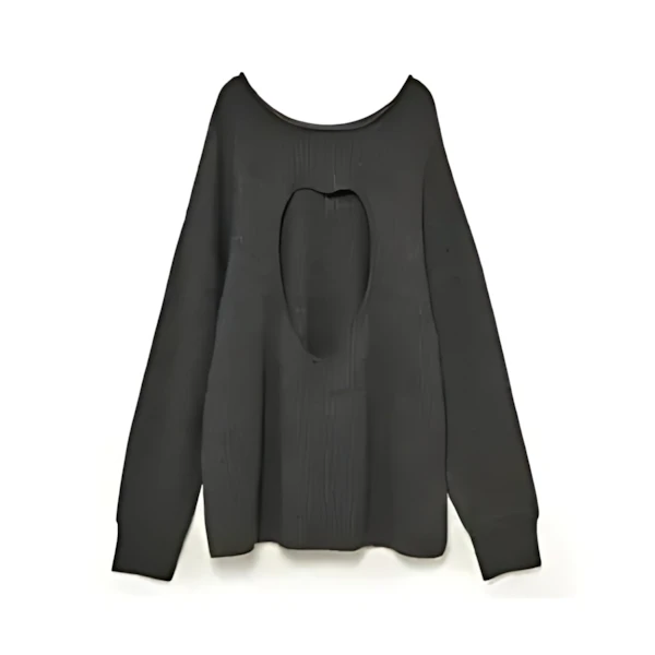 SORIN Wool Blend Heart Cutting Sweater