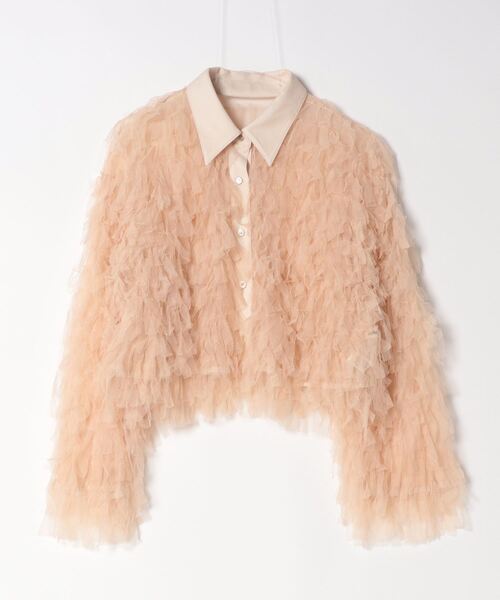 RUMCHE Cut Frill Tulle Shirt