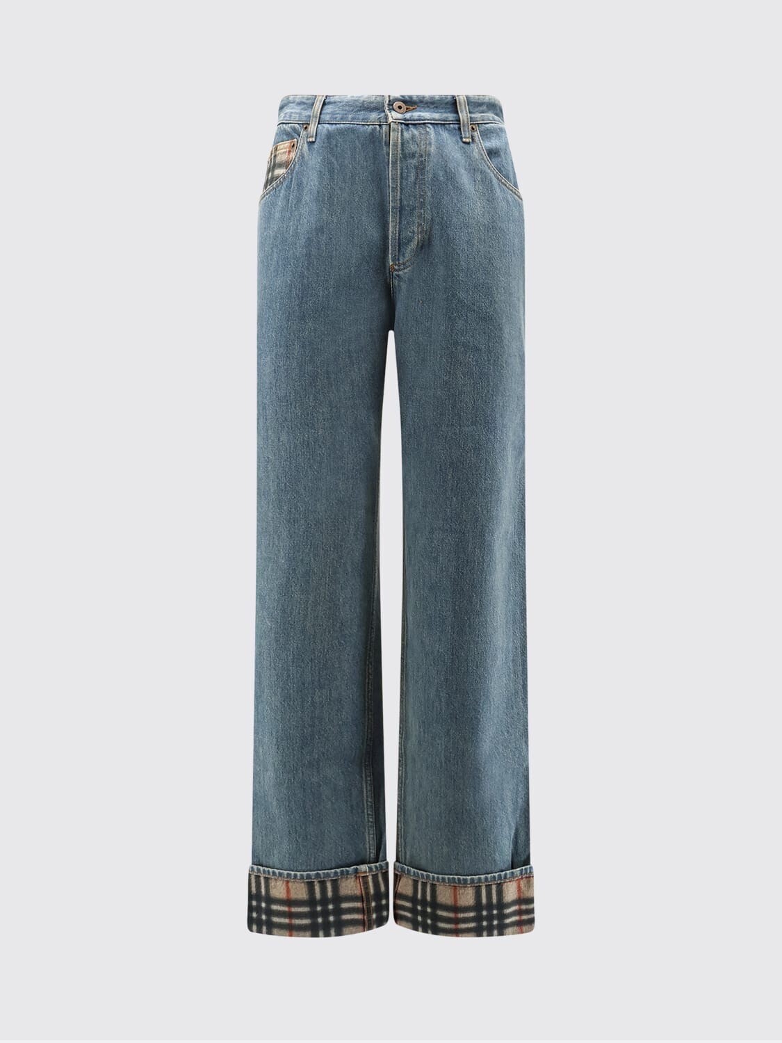 BURBERRY コットンデニムワイドレッグジーンズ