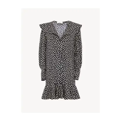 Chloé シルクジャカード製ロングスリーブ ミニドレス