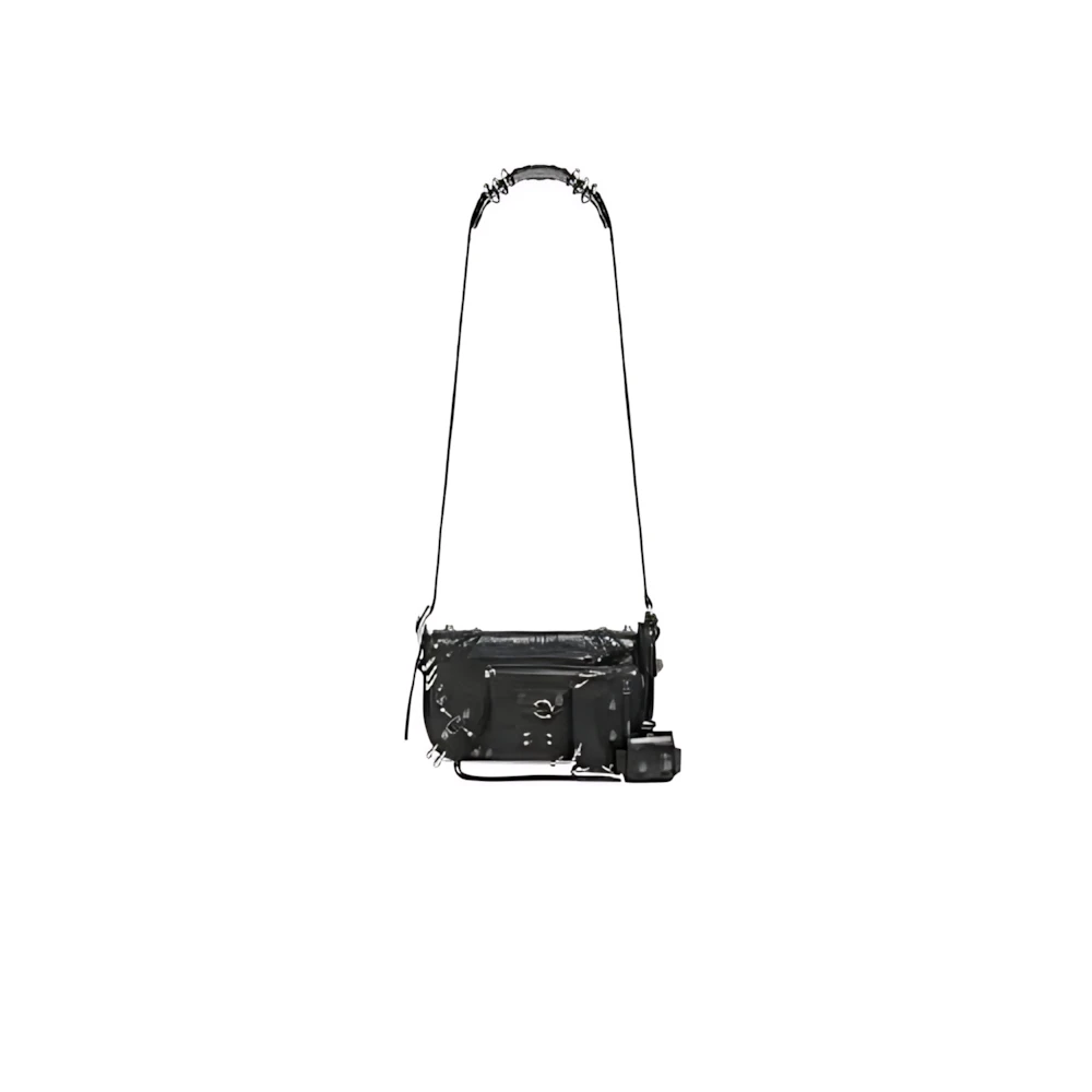 Balenciaga Le Cagole Xs Flap Bag With Piercings in Black