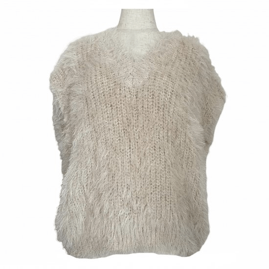 BayBee shaggy knit vest (ivory)