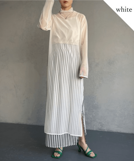 &g’aime Sheer piping dress/988-62401