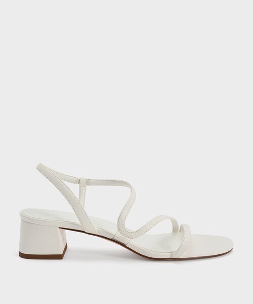 CHARLES & KEITH Arden アーデン ウェービーブロックヒール スリングバッグサンダル