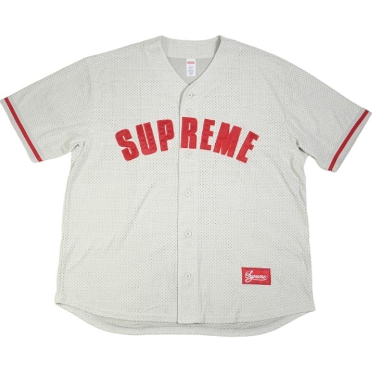 SUPREME Ultrasuede Mesh Baseball Jersey Grey
