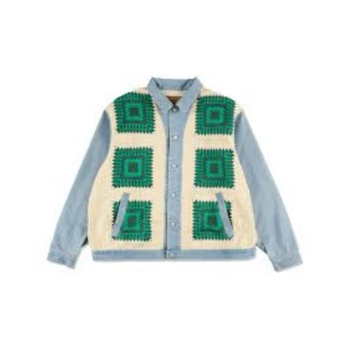 WIND AND SEA CROCHETKNIT X DENIM JACKET