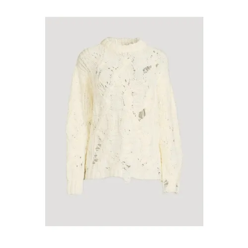Acne Studios Distressed Cable-Knit Wool Sweater